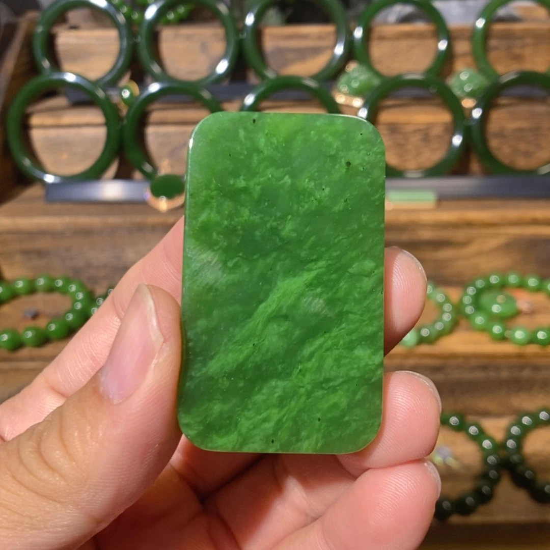 【闪购商品】吊坠(不含链)未镶嵌和田玉加拿大碧玉无事牌50/30