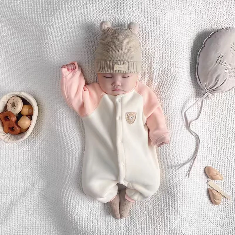 婴幼儿宝宝连体衣新生儿秋冬保暖长袖加厚加绒