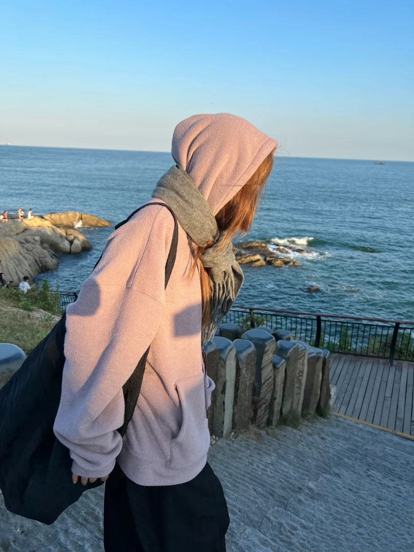 温柔瑶-Uncle Be冬季新款#加绒连帽休闲百搭卫衣#88666