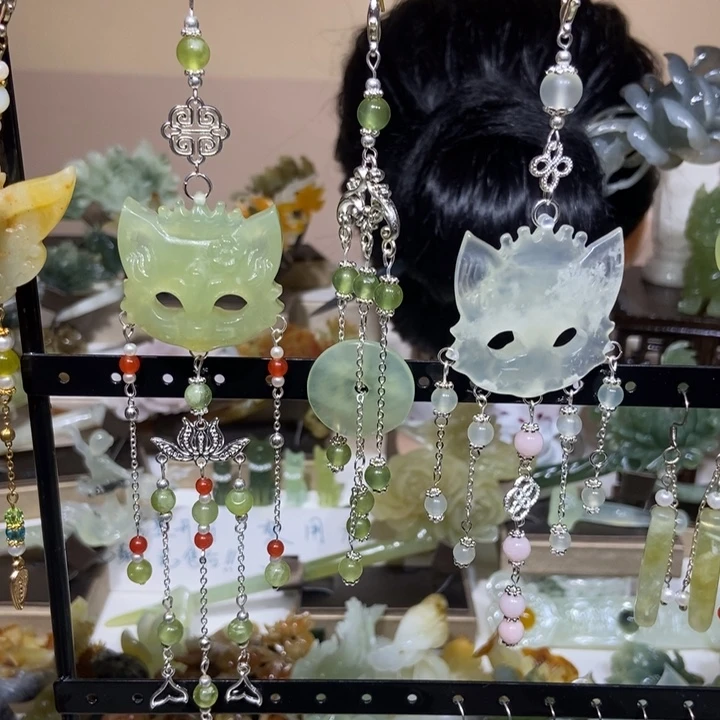 珍***我蛇纹石玉未镶嵌发饰