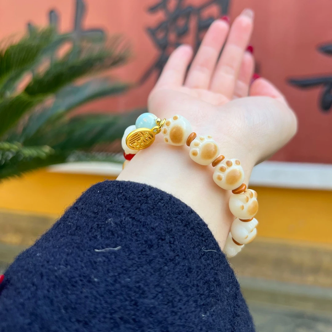 普陀山爆款碳烤猫爪菩提手串