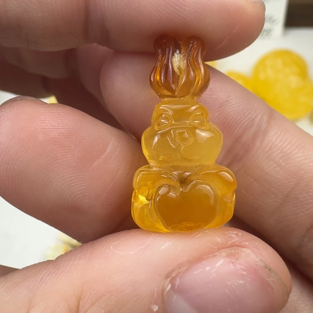 蜜蜡未镶嵌珠宝奇石全品吊坠孔 26×13×11mm