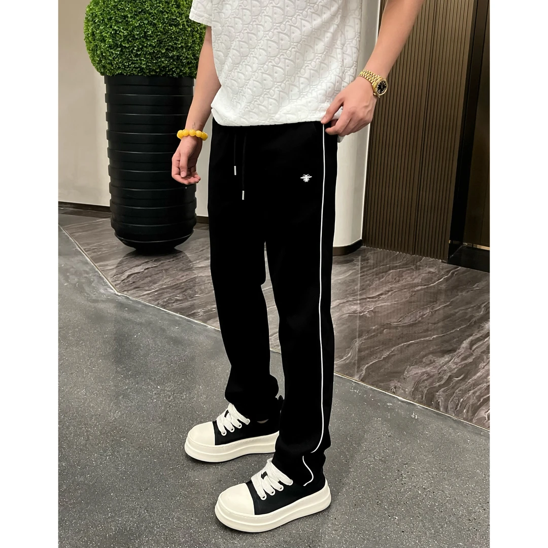 【蜜蜂白条】痞帅男装秋季简约舒适运动百搭刺绣休闲长裤子李查德