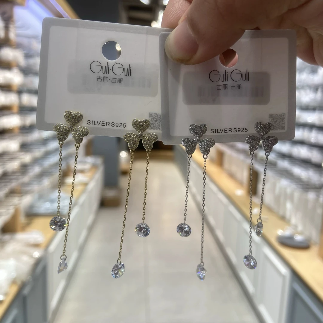 925银耳饰 05909古丽品牌新款s925纯银流苏耳环