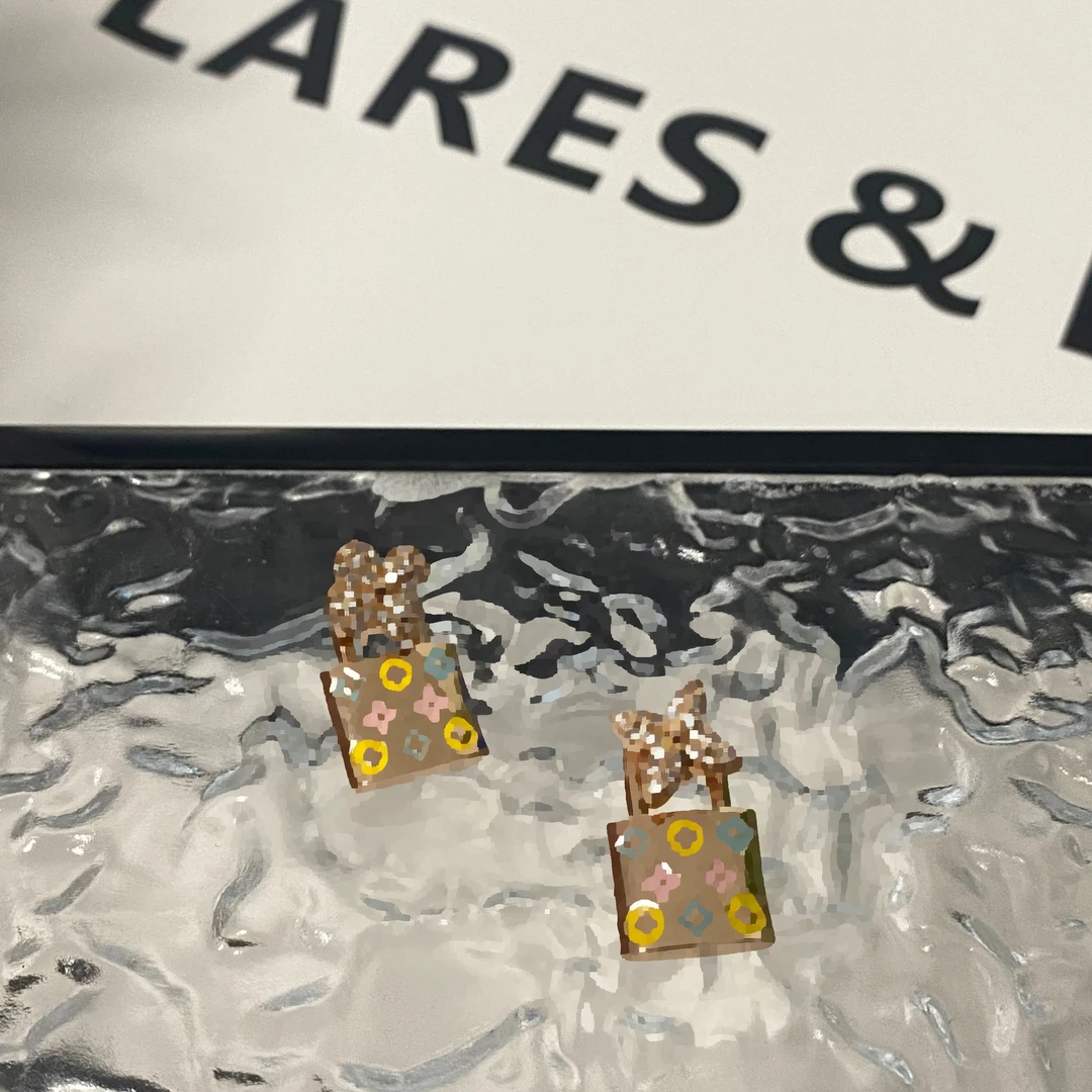铜合金耳饰 轻奢素款复古日韩耳钉休闲风简约风森系A8082