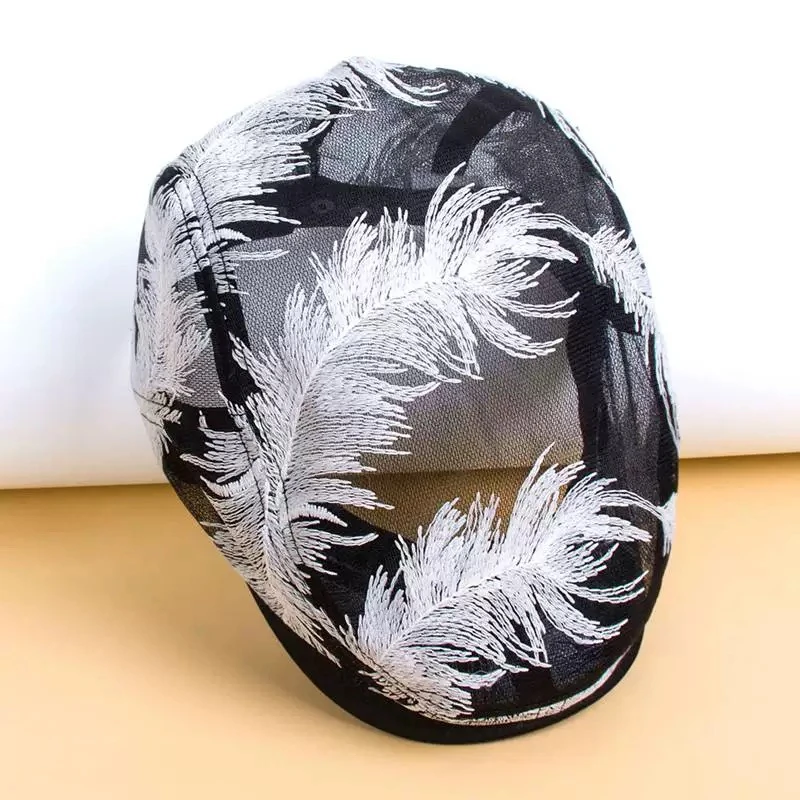 时尚刺绣女款春夏2025新款时尚网纱前进帽女士画家帽英伦风镂空