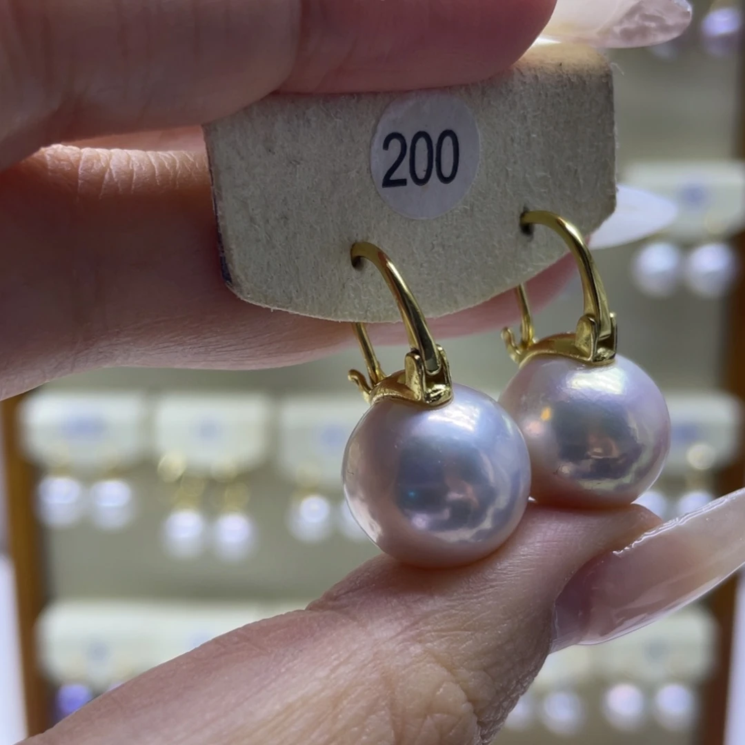 淡水珍珠耳饰银S925镶嵌