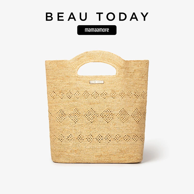 BeauToday拉菲草编织包包女士2025新款大容量托特包手提包包
