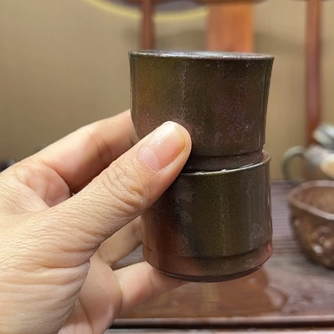 戬谷龙窑坭兴陶柴烧茶杯967