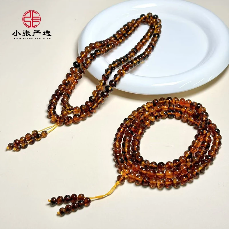 【小张严选】HHA11 琥珀药珀佛珠项链 6-7mm 多样发其一