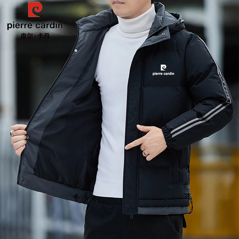 皮尔卡丹棉衣外套男士连帽棉服大码冬装宽松保暖休闲时尚百搭