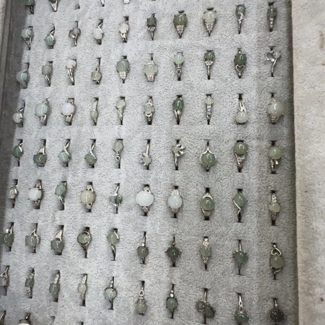 翡翠合金戒指缅料