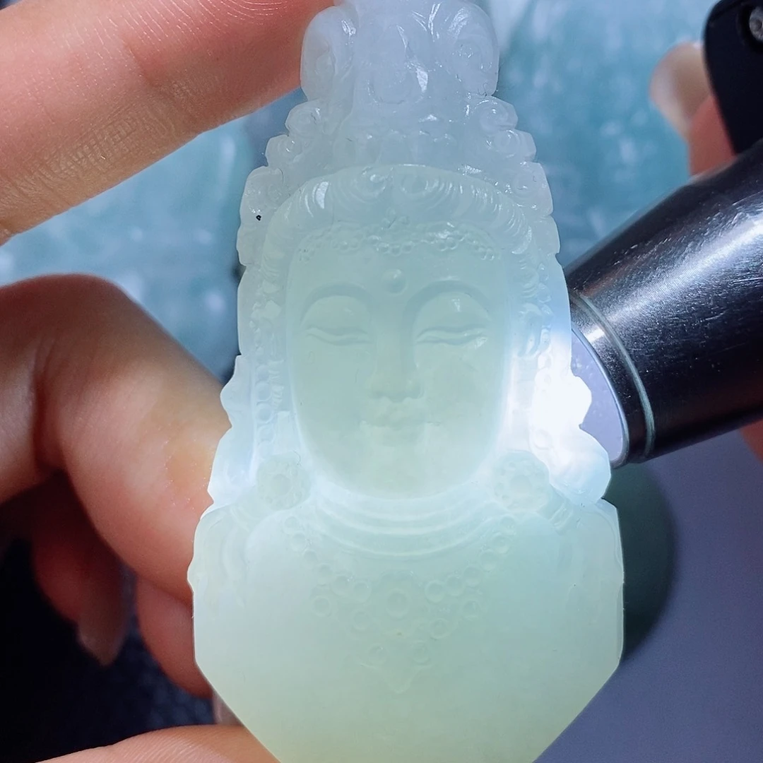 定制翡翠未镶嵌毛货付款后确认抛光
