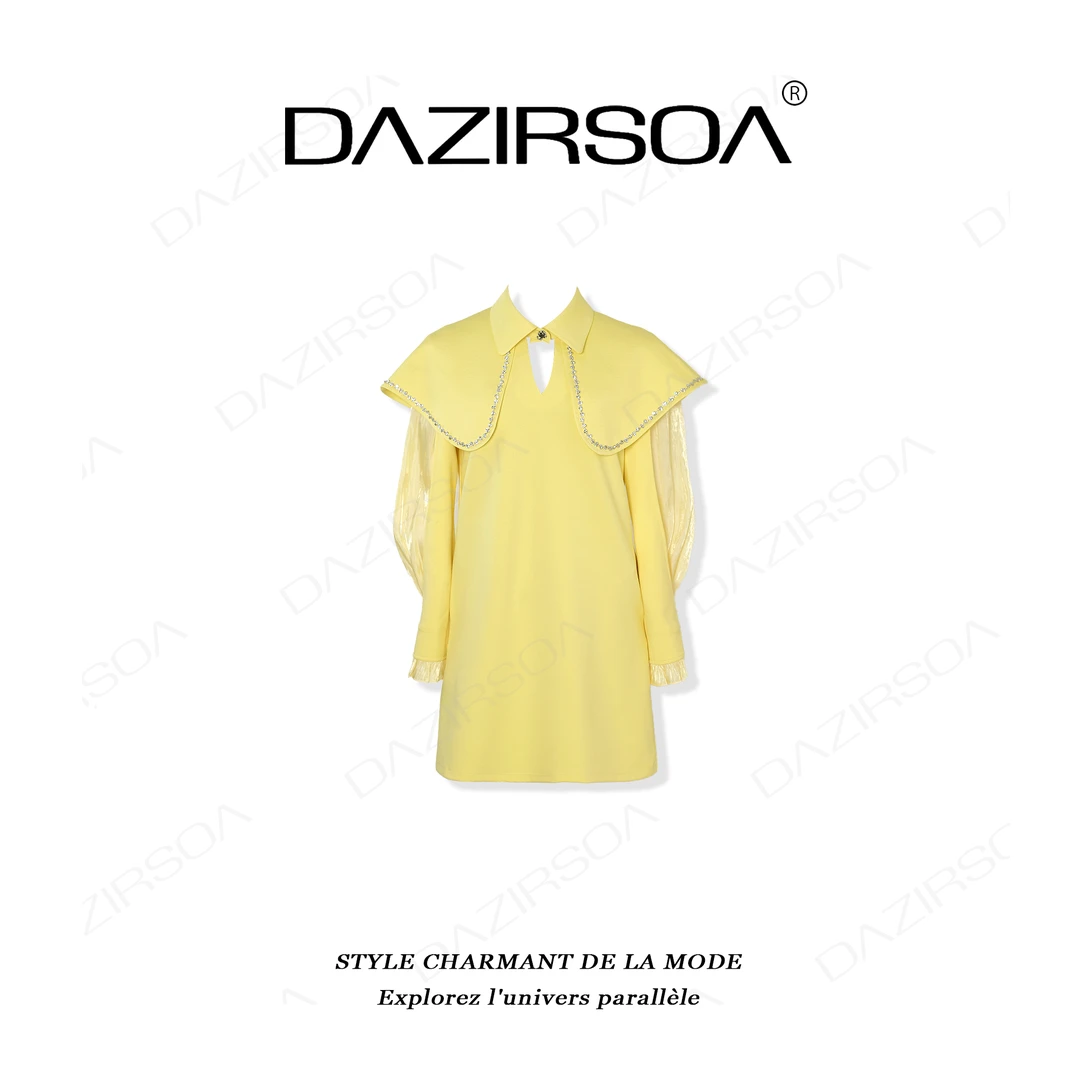 DAZIRSOA/达姿“如花明媚”时尚百搭海军领真两件套装连衣裙 W955