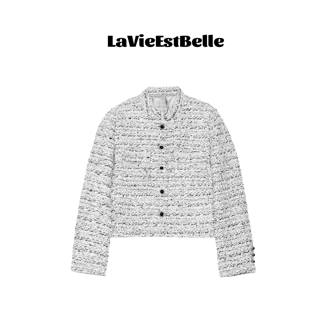 【法式千金】高端黑灰配色小香风女冬季新款法式复古外套SY-W033