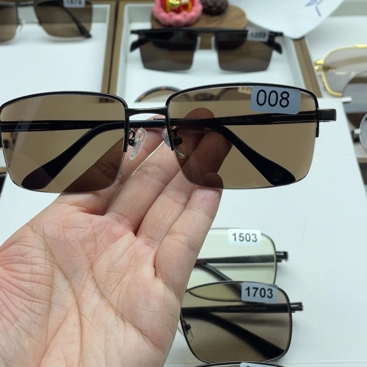 茶水晶半框眼镜 008