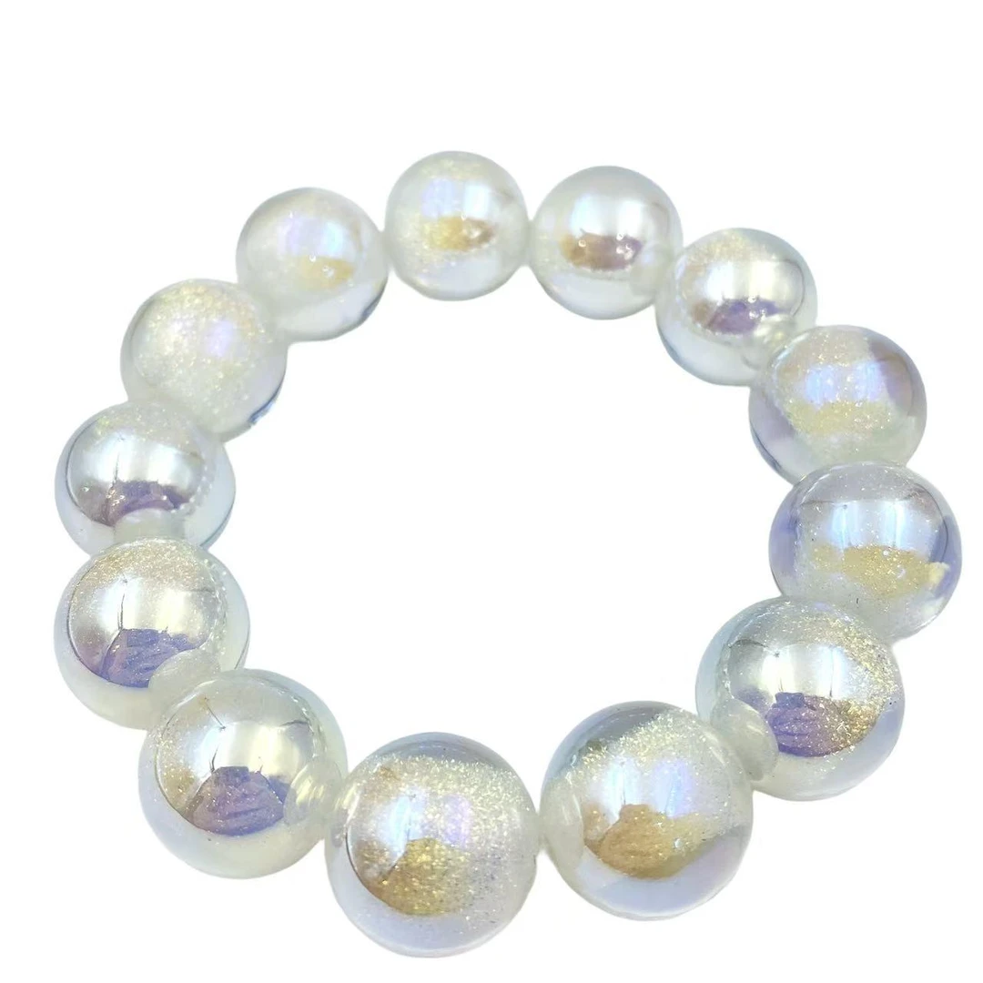 七彩渐变白深海斑彩珠珠手串S1770（配传承盒）