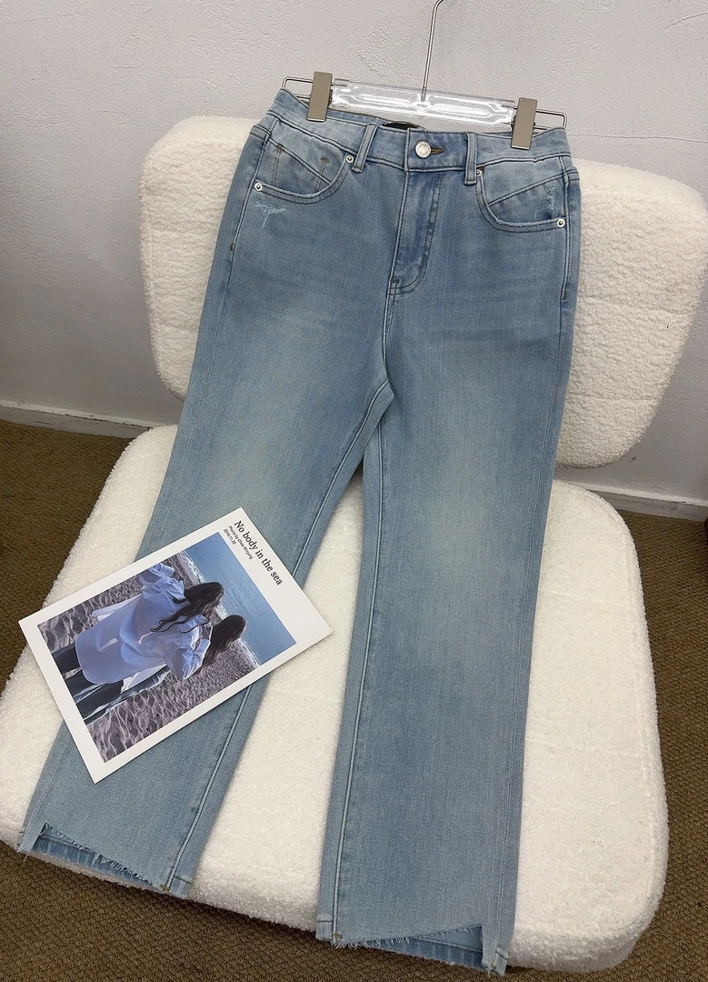 【JINJIN】2025夏季新款小众设计款牛仔9分裤（034）NO退NO换