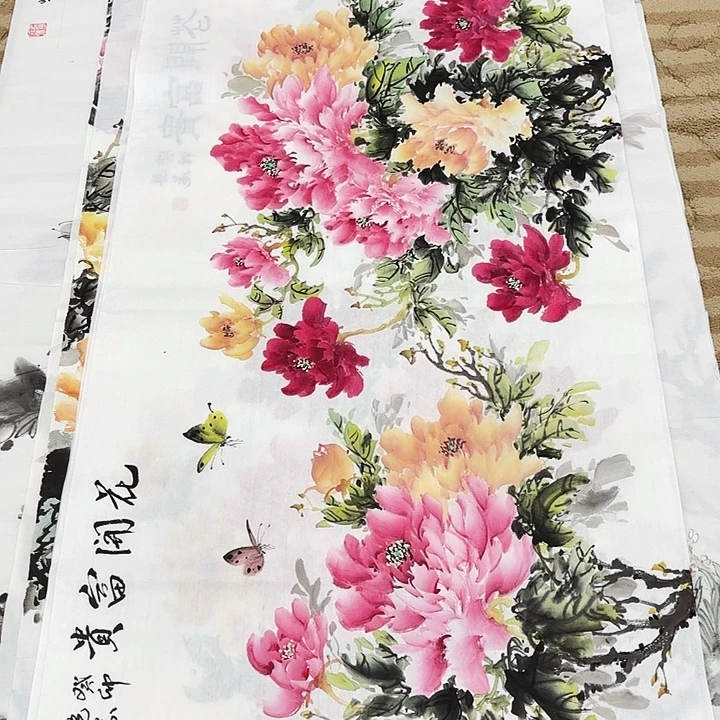 国画花鸟等图案三尺