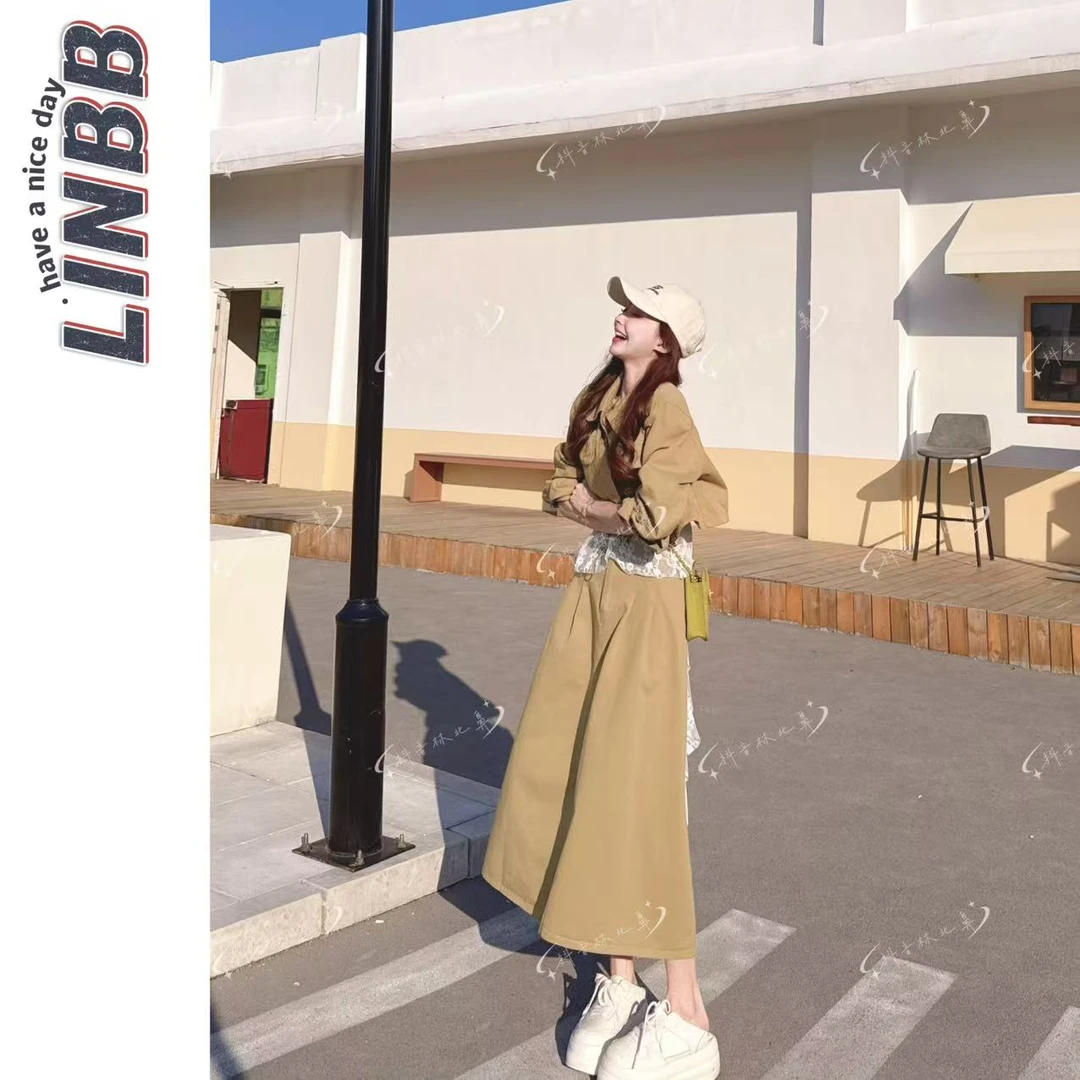 林北鼻-【自由行】韩单东大门定制牛仔棉显瘦腔调感套装