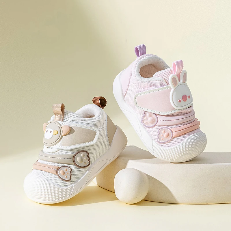 基诺辅夏季春秋防踢透气动漫学步鞋防滑鞋舒适女童魔术贴机能鞋子