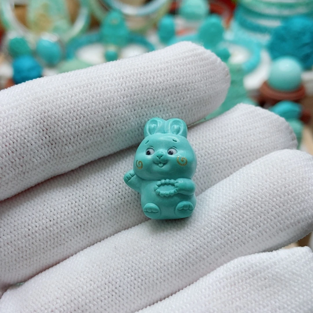 绿松石未镶嵌兔子