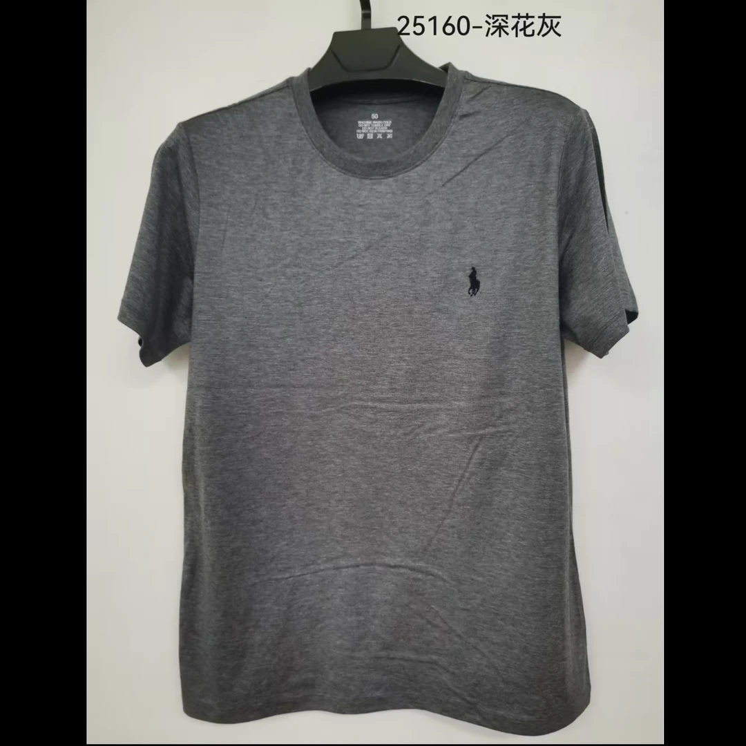 【卓邦】男款圆领短袖T恤丝光平纹布 25160