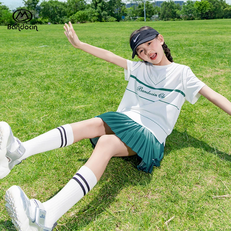 【轻氧运动套装】半度闲女孩女童户外美式运动网球休闲透气薄款套装