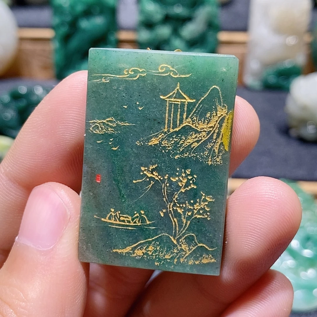 独山玉未镶嵌吊坠