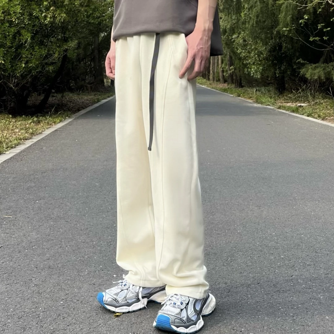 【嘉与】2025夏季新款美式垂感弯刀裤大码休闲运动薄款男女同款长裤