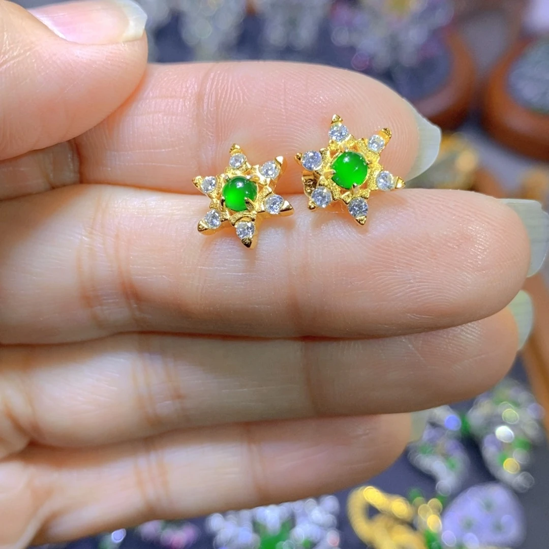 翡翠颈饰银S925镶嵌天然翡翠