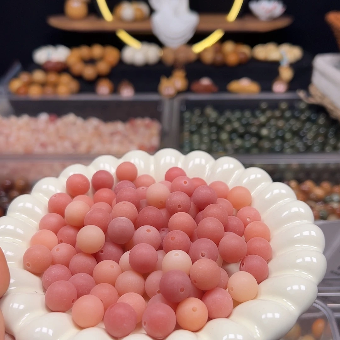 菩提根/象牙果手串卡12干原果粉圆500颗