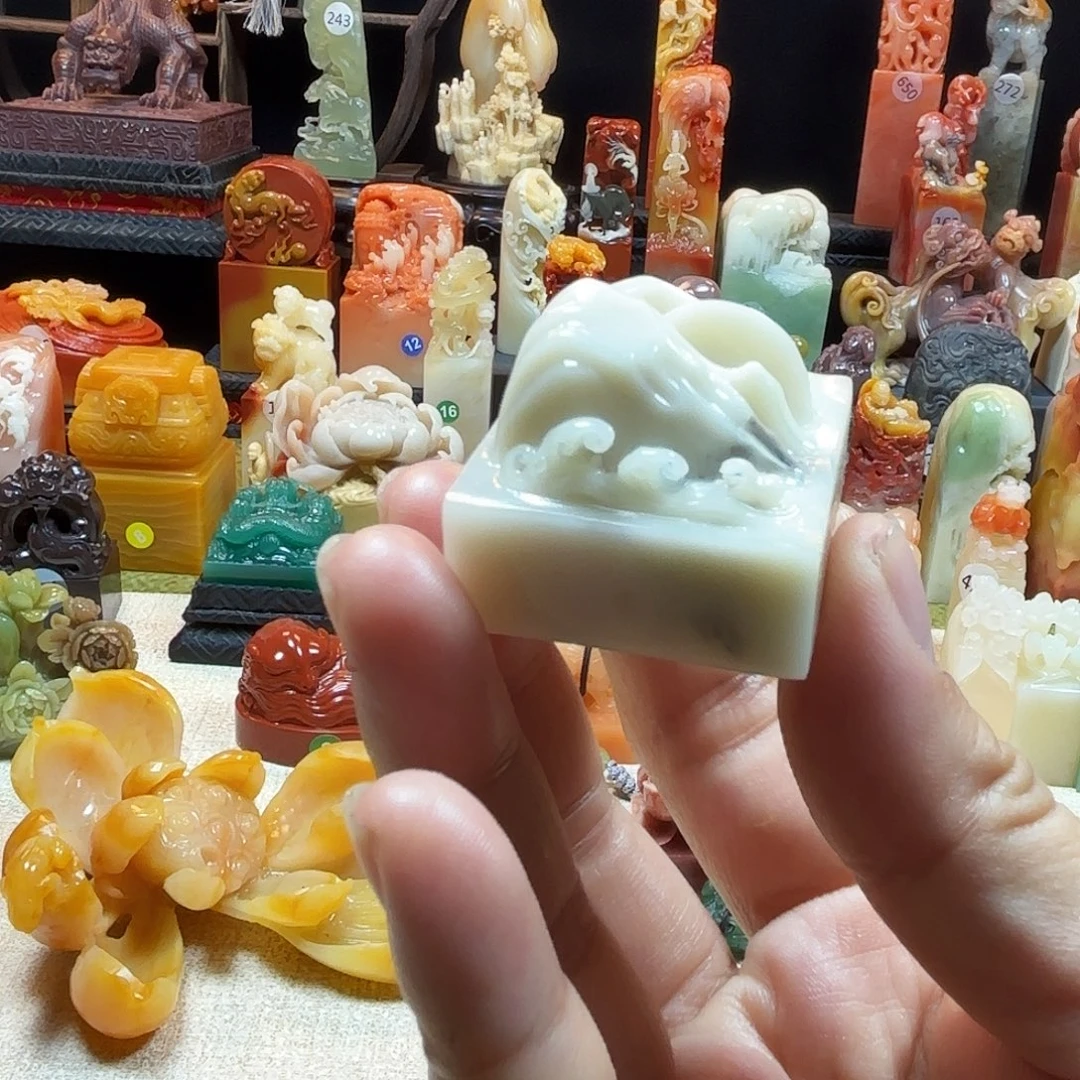 印石寿山石山水墩子