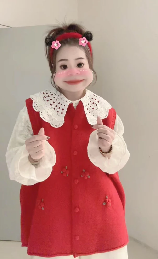 【玉兰花马甲】丽丽推荐 设计感立体花朵针织马甲