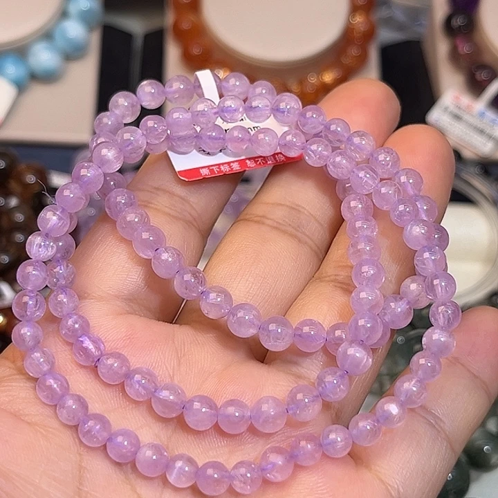 烟晶未镶嵌手链紫锂辉多圈5mm