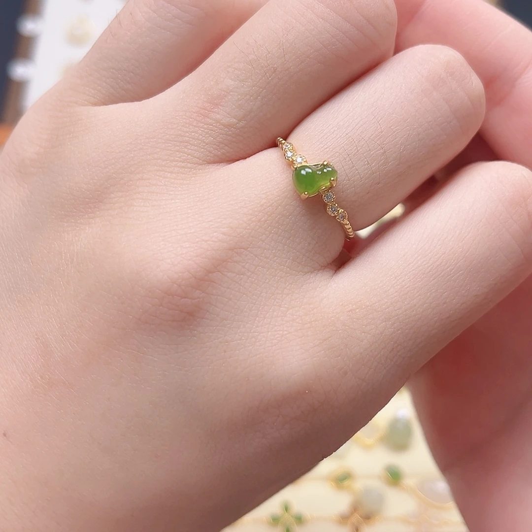 ꧁***꧂和田玉银S925镶嵌戒指