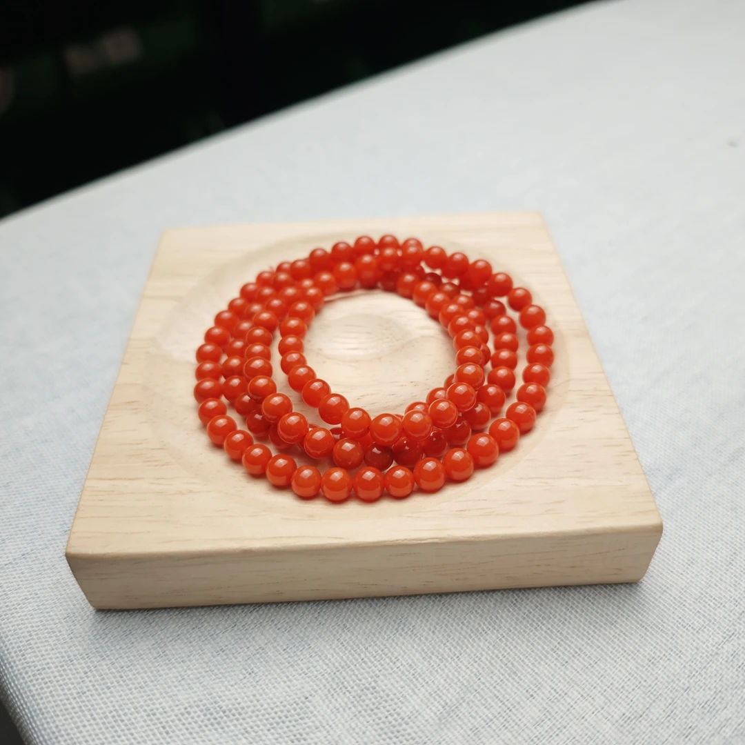 【珠宝厂长】约6mm精品保山南红多圈手串