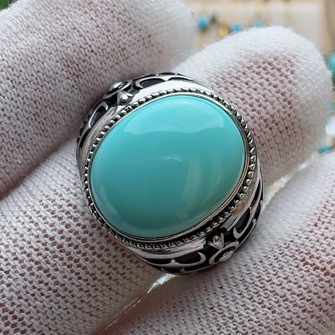 绿松石珠宝奇石银S925镶嵌