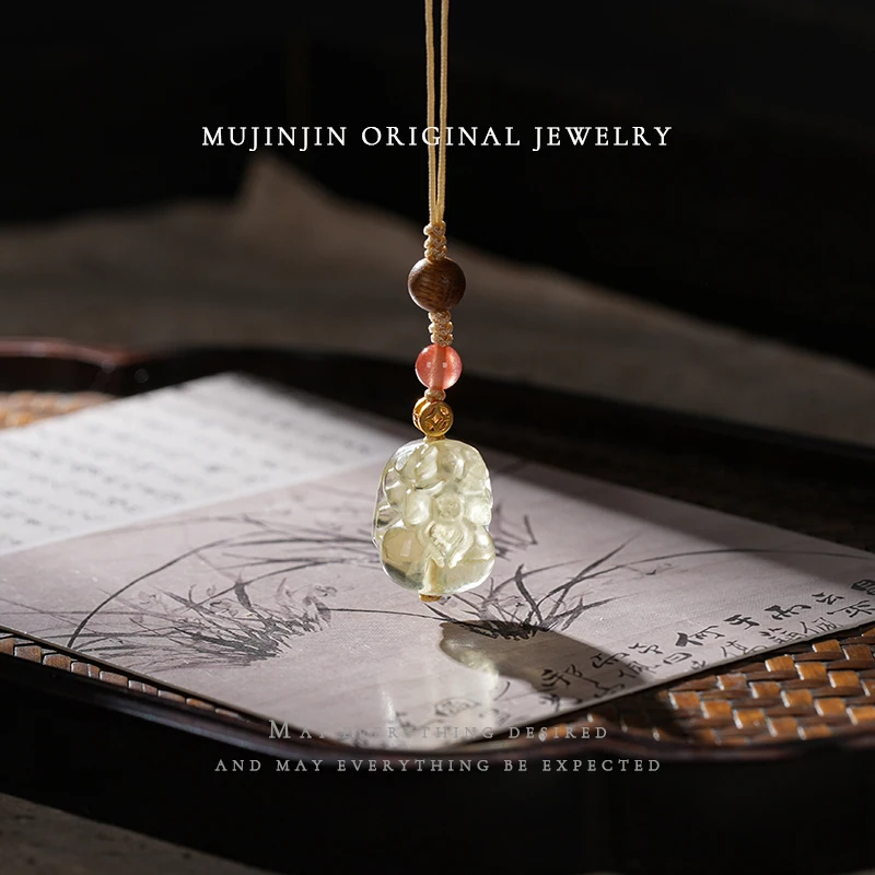 【木槿槿 槿选 财】天然黄水晶貔貅手机链挂件小巧精致包挂钥匙链