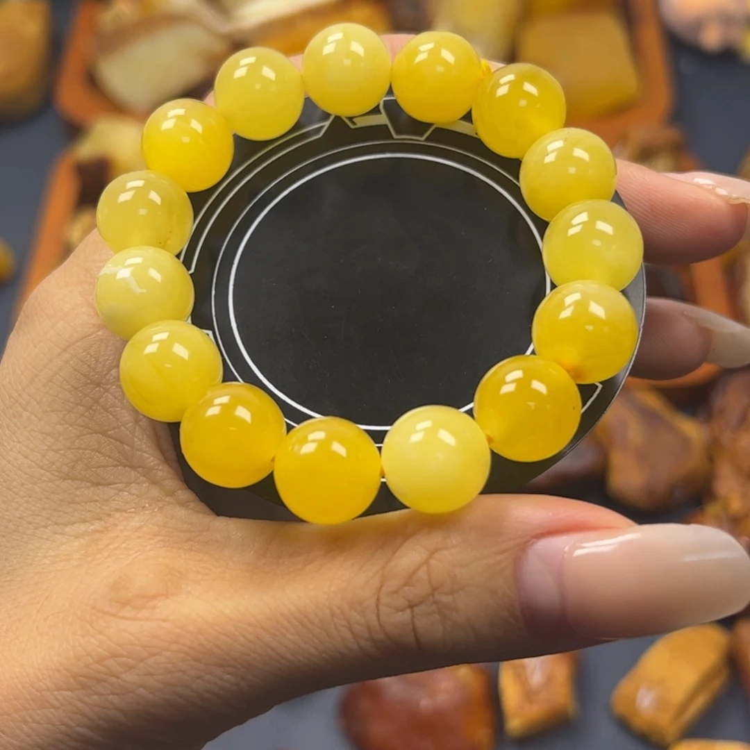 定制琥珀未镶嵌蜜蜡手串