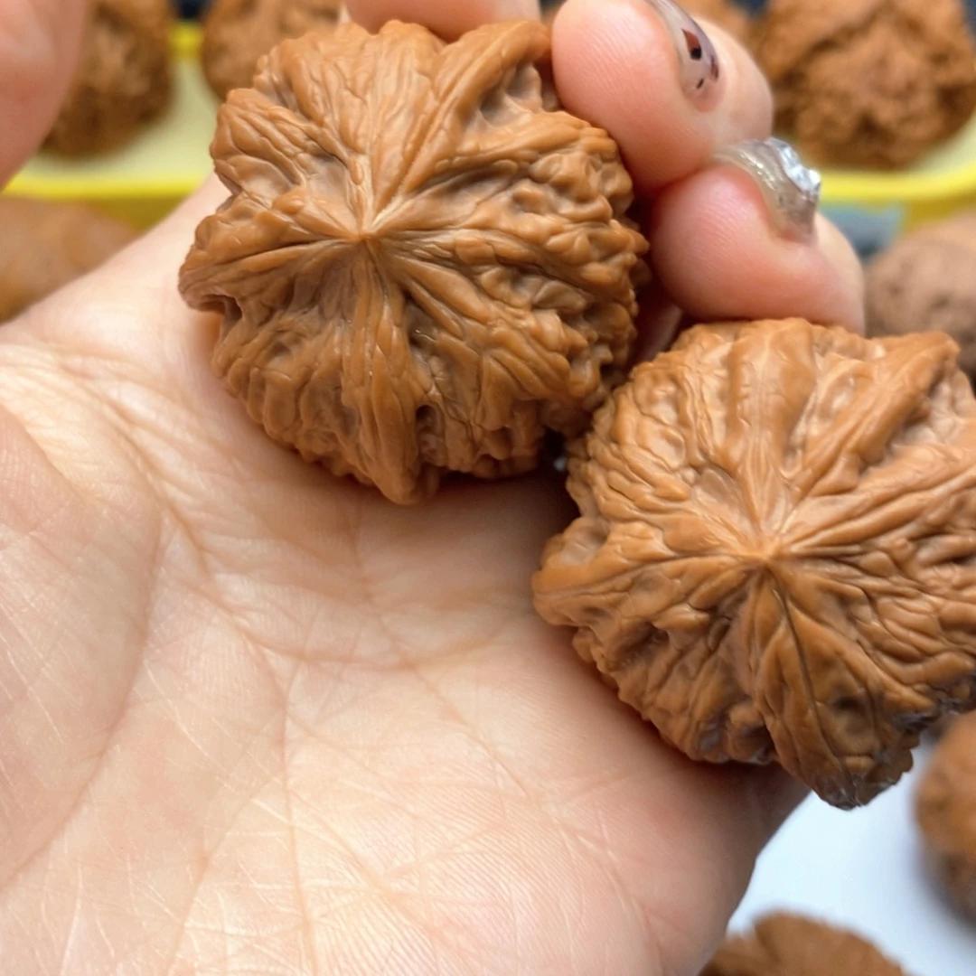 文玩核桃把件39尺凹底三棱