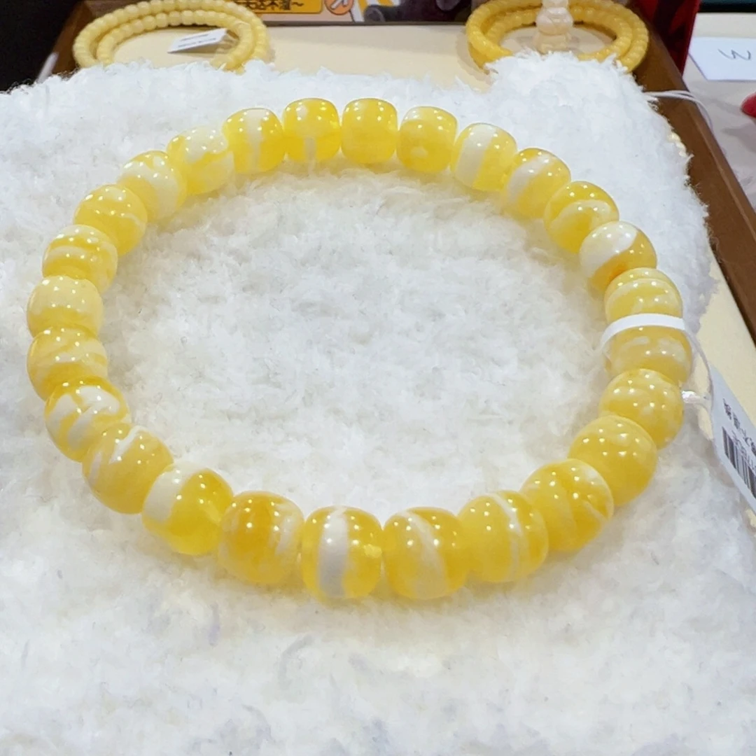 蜜蜡手链未镶嵌这**?8.5m 虎皮妖花老型未品控