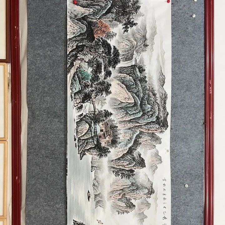 国画手绘国画云峰千里秀
