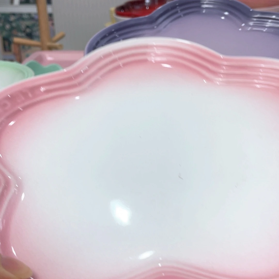 瓷片微瑕2个9英寸花朵平盘