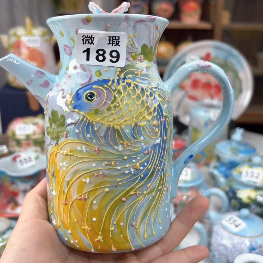 景德镇手绘高温釉下彩陶瓷茶具