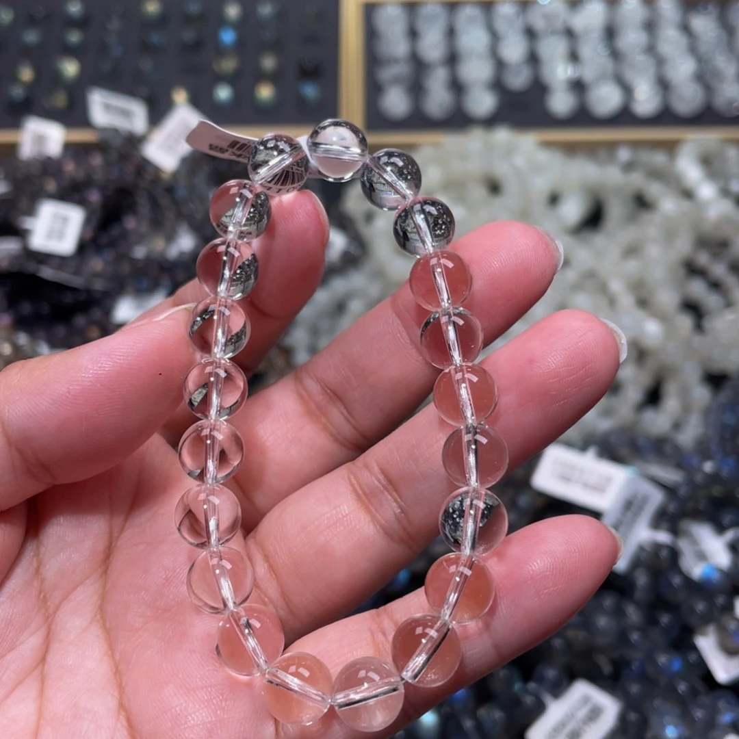 水晶手链未镶嵌N****、纯净体白水晶手链8.5mm