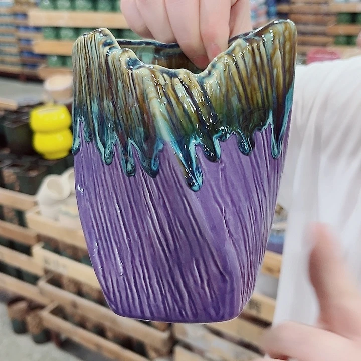 有孔.凑单10元陶瓷花盆发货！