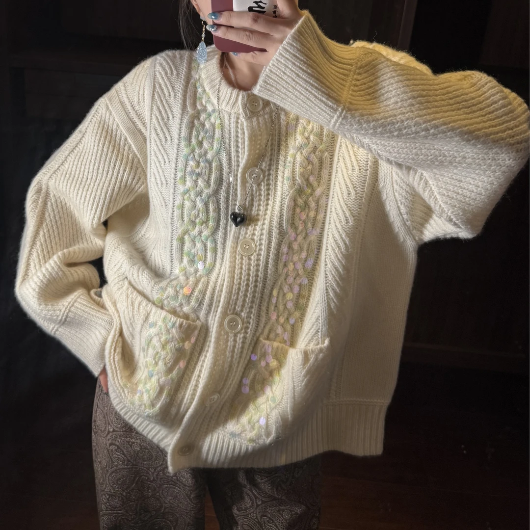 奶油奶酪！羊毛织花新中式上衣！GZ6457