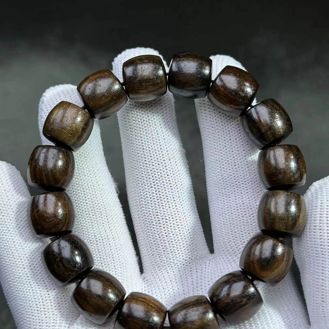 A268巴贡虎皮直切卡13×14单圈手串