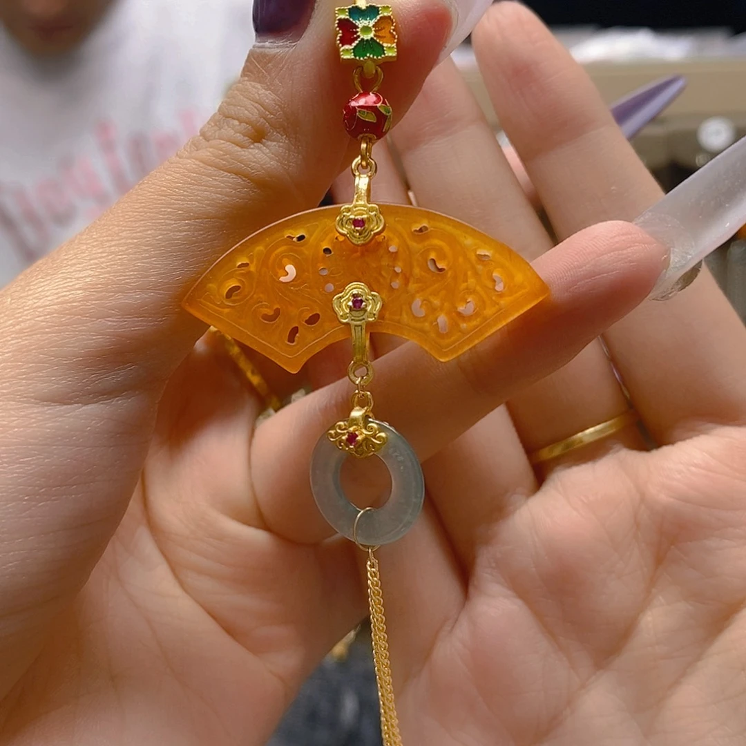 翡翠合金耳饰翡翠